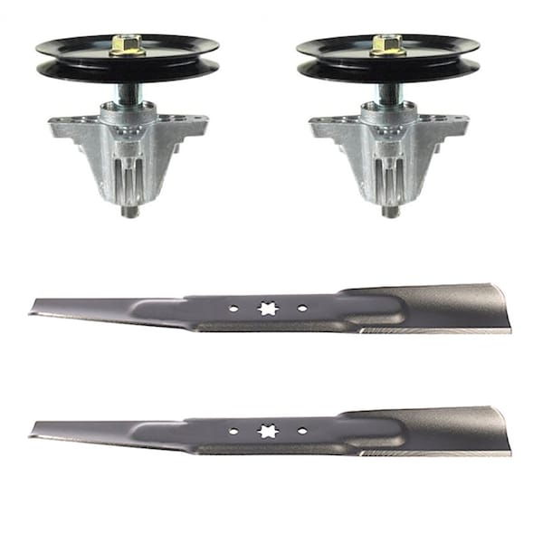 Aic Replacement Parts 46 Lawn Mower Deck Parts Spindles & Blades Kit for Troy Bilt Horse XP LAS20-0019&LAB50-0003 - main
